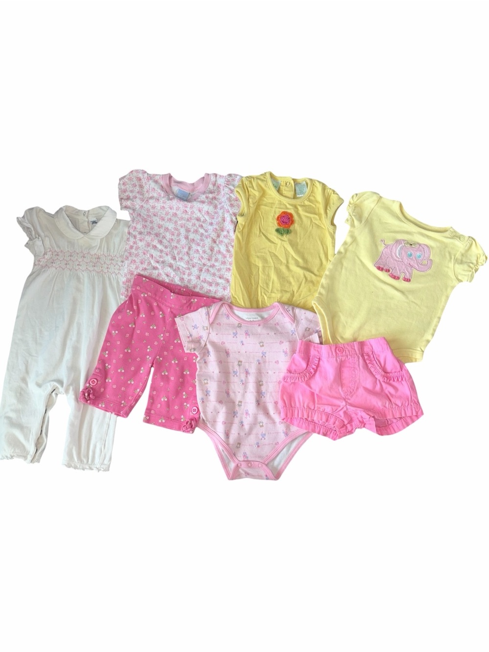 EUC Vintage Y2K Baby Girl 7 pc Play Wear Bundle 6-9m Cottagecore Embroidered